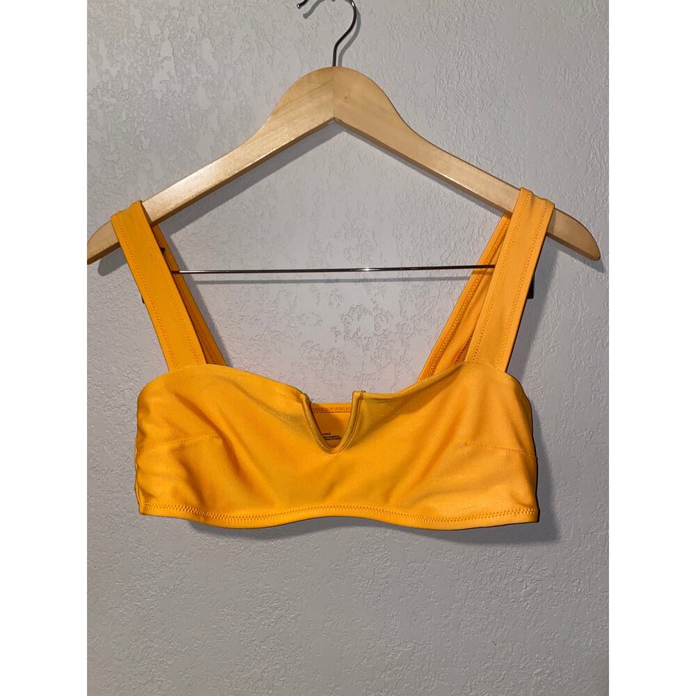 Aerie Woman’s Yellow Bandeau V Wire Bikini Top Medium